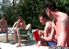 Homosexual groupsex by the swimmingpool part6