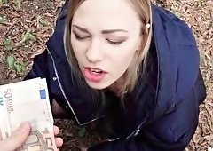 Blonde Nerd Selvaggia Takes Public POV Pounding