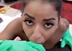 Big-Titted Latina Maid Fucks Naked for Extra Cash