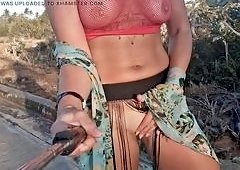 HottPussyTits Flashes Tits and Fingers Pussy Publicly in Caribbean