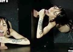 Big-Tits Emma Jade and Krysta Kaos Take Brutal Throat Pounding Before Gloryhole Creampie and