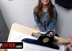 Penelope Kay, Cute Big-Titted Teen Shoplifter, Blows Agent for Hard Anal Pounding to