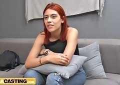 Redhead Flaunts Lingerie in Steamy Casting Facial