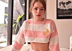 Busty Stepsis Catches Stepbro Fingering His Cock