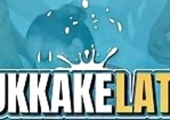 Latina Petera Gulps Loads in Bukkake Finish