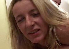 Mature Blondes Gangbang Ends in Anal Cumshot