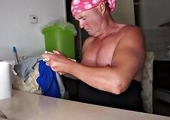 Lesbian Big-Butt Athletes Pee and Masturbate Outdoors