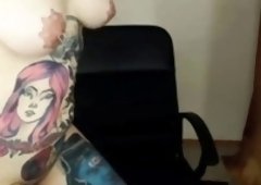 weird russian tattooed pierced cam-bitch