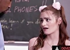 Black Teacher Isiah Maxwell Pounds Reese Robbins Tight Student Pussy in Interracial Student-Teacher