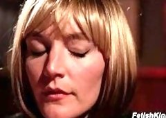 Penny Pax Gags on Mickey Mods Dildo in Leather Bondage Assassin Roleplay