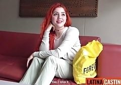 Amateur Redhead Latina Babe Chats Non-Stop During Hardcore Pounding, Her Loquaciousness Quashed as Her Attitude