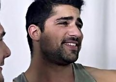 William Seed and Joey Mentanas Blindfolded Hunk Threesome Gape